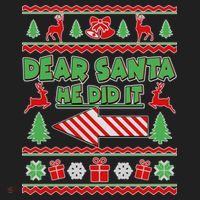 Dear Santa He Did It Funny Ugly Christmas Beanie thumb 2