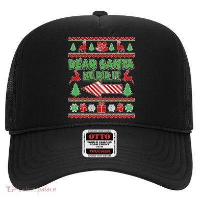 Dear Santa He Did It Funny Ugly Christmas Hat