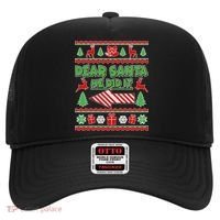 Dear Santa He Did It Funny Ugly Christmas Hat thumb 0