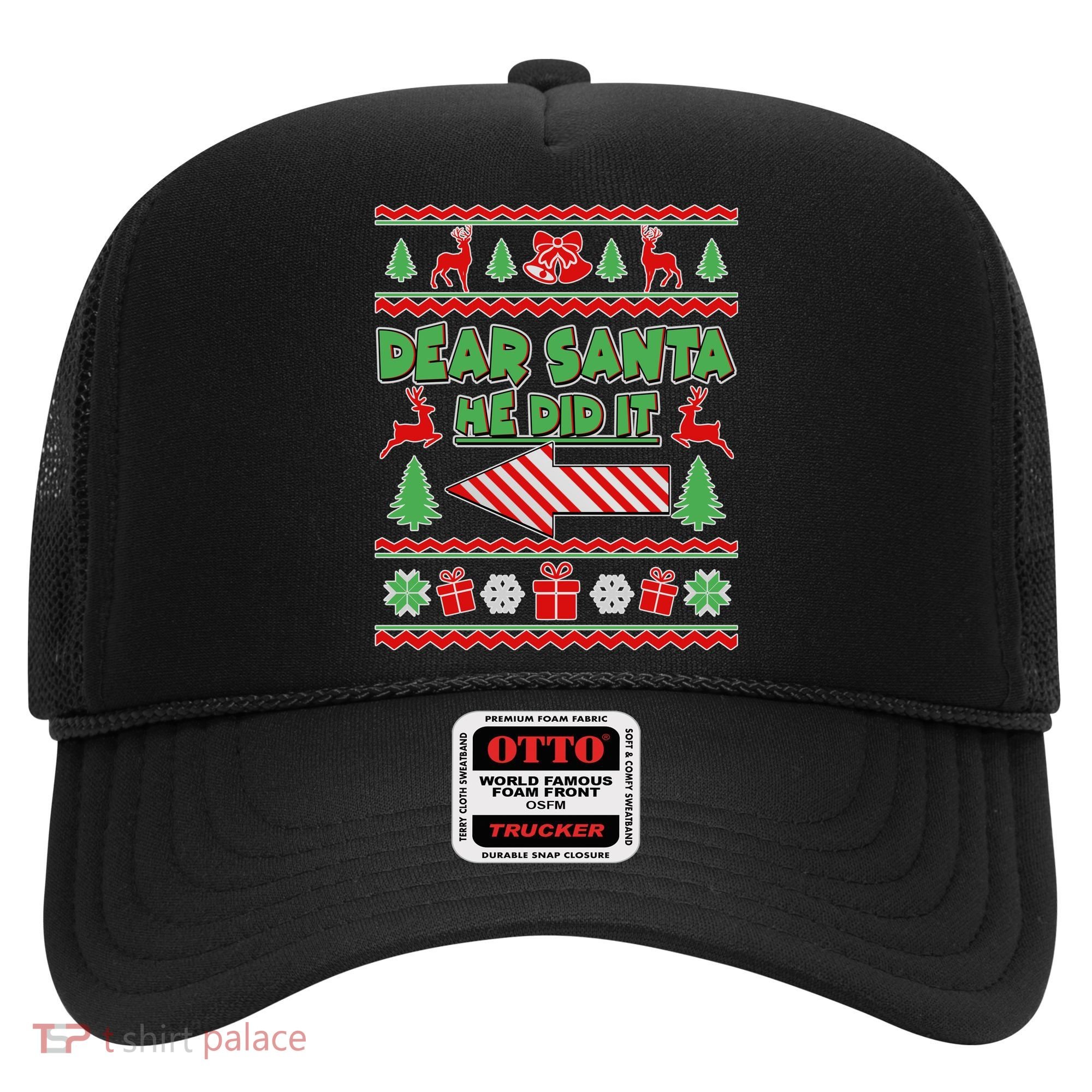 Dear Santa He Did It Funny Ugly Christmas Hat