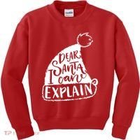 Dear Santa I Can Explain Kids Sweatshirt thumb 0