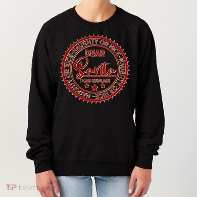 Dear Santa I Can Explain Christmas Emblem Women's Sweatshirt