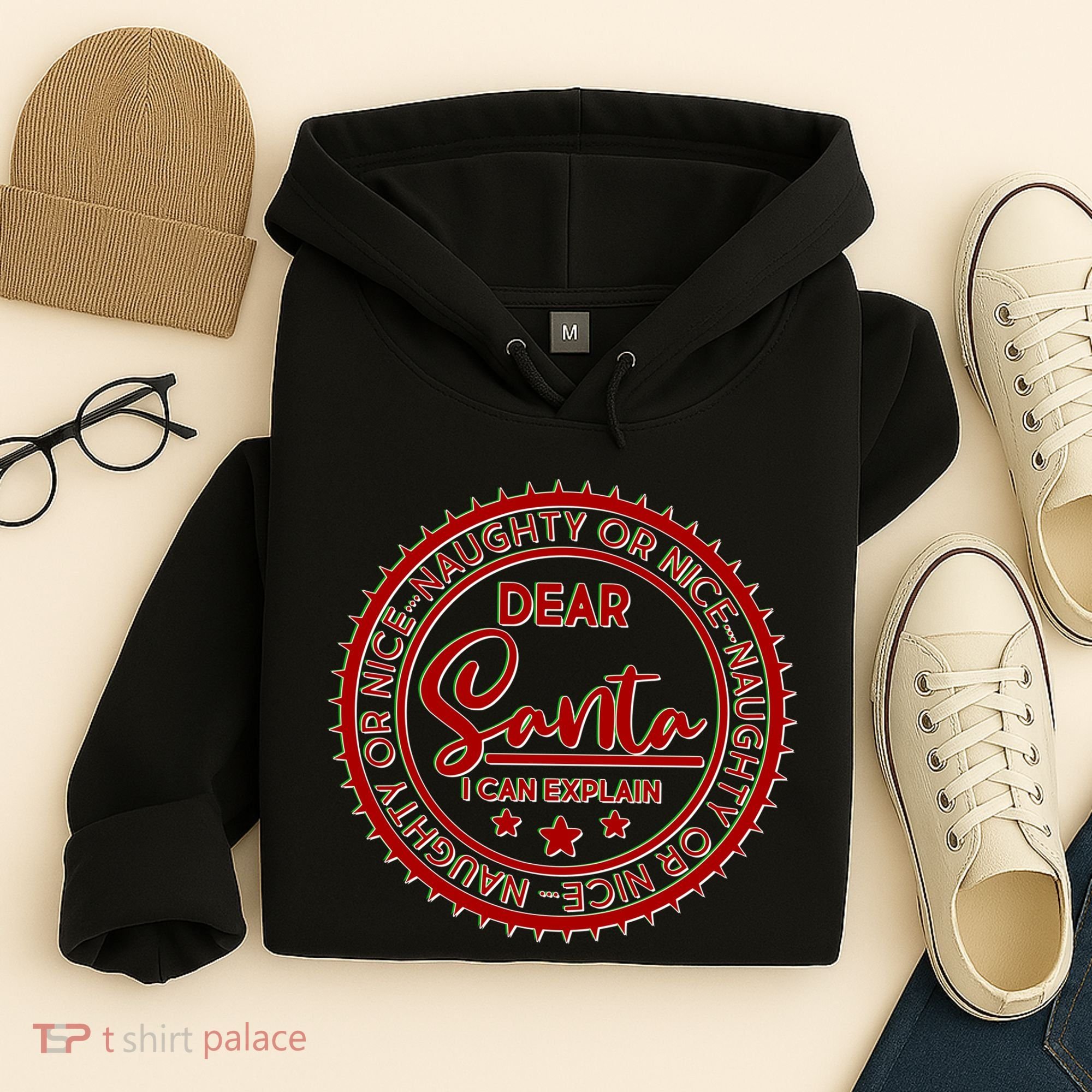 Dear Santa I Can Explain Christmas Emblem Hoodie