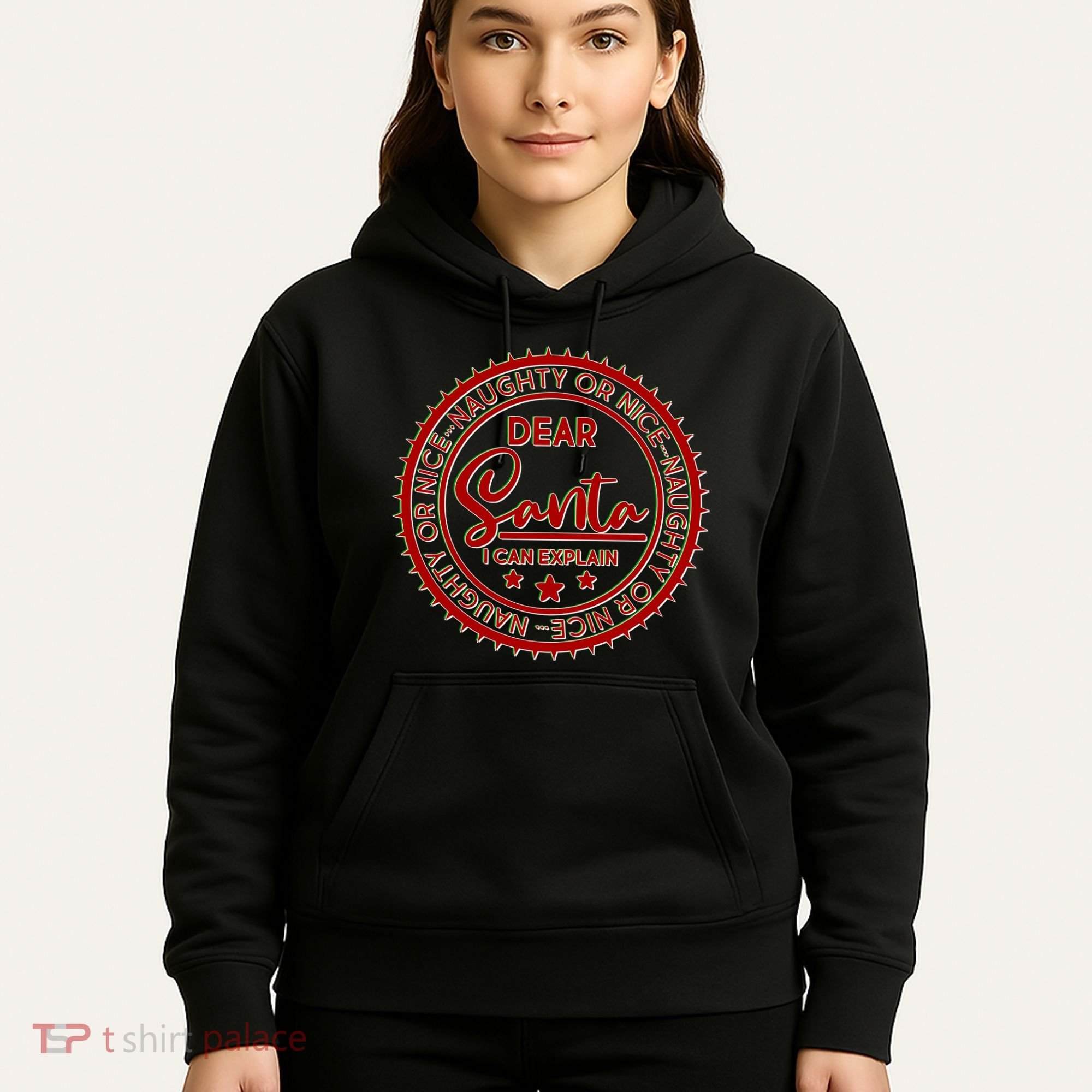 Dear Santa I Can Explain Christmas Emblem Hoodie