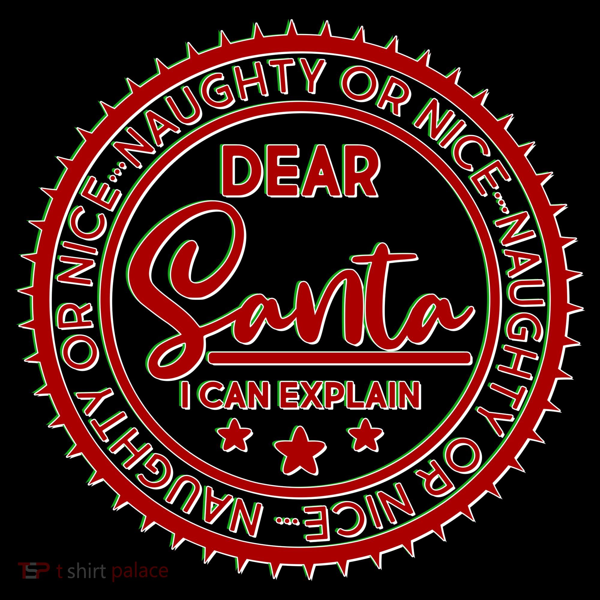 Dear Santa I Can Explain Christmas Emblem T-Shirt