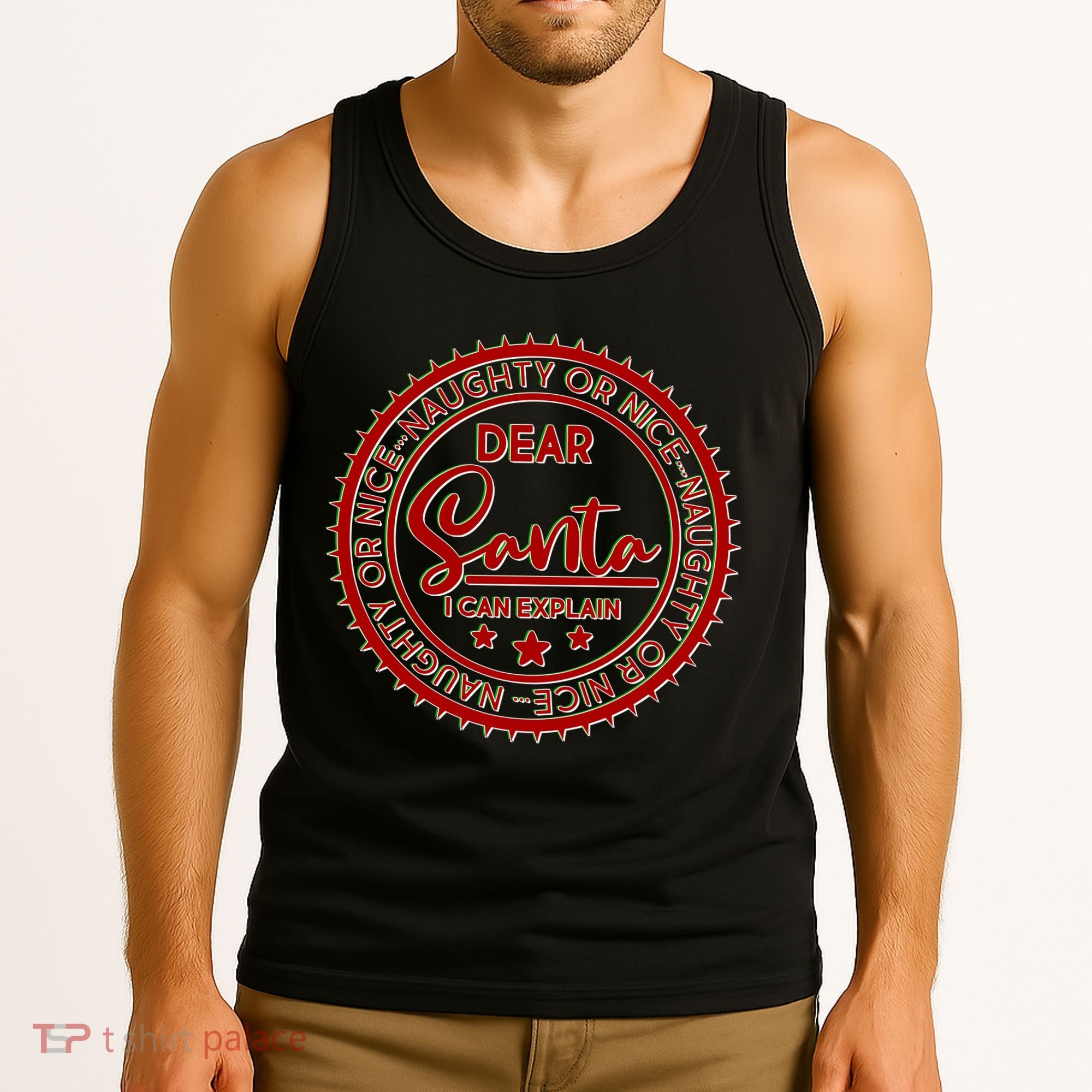 Dear Santa I Can Explain Christmas Emblem Tank Top
