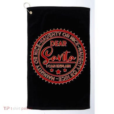 Dear Santa I Can Explain Christmas Emblem Golf Towel