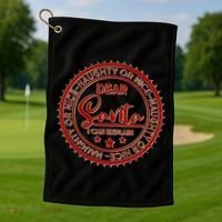 Dear Santa I Can Explain Christmas Emblem Golf Towel thumb 1