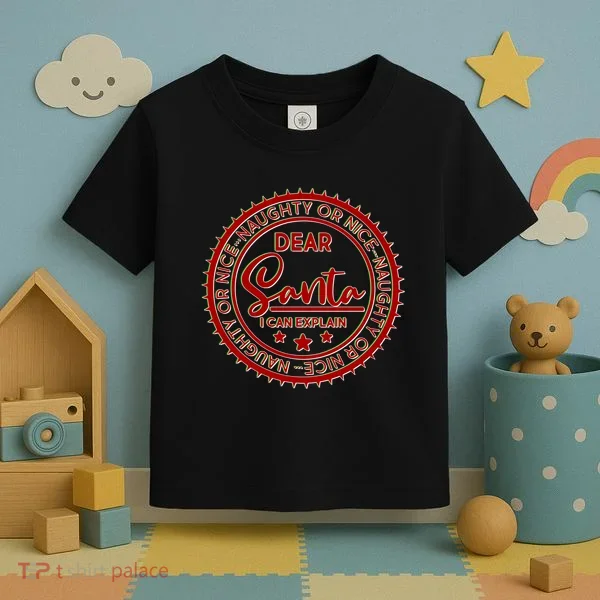 Dear Santa I Can Explain Christmas Emblem Toddler T-Shirt