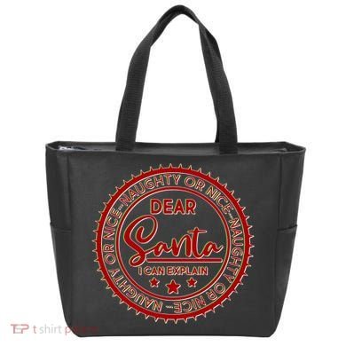 Dear Santa I Can Explain Christmas Emblem Tote Bag