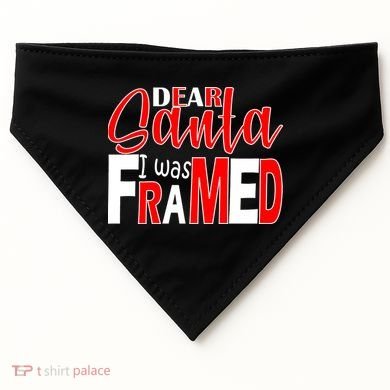Dear Santa I Was FRAMED USA-Made Doggie Bandana
