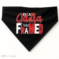 Dear Santa I Was FRAMED USA-Made Doggie Bandana thumb 0