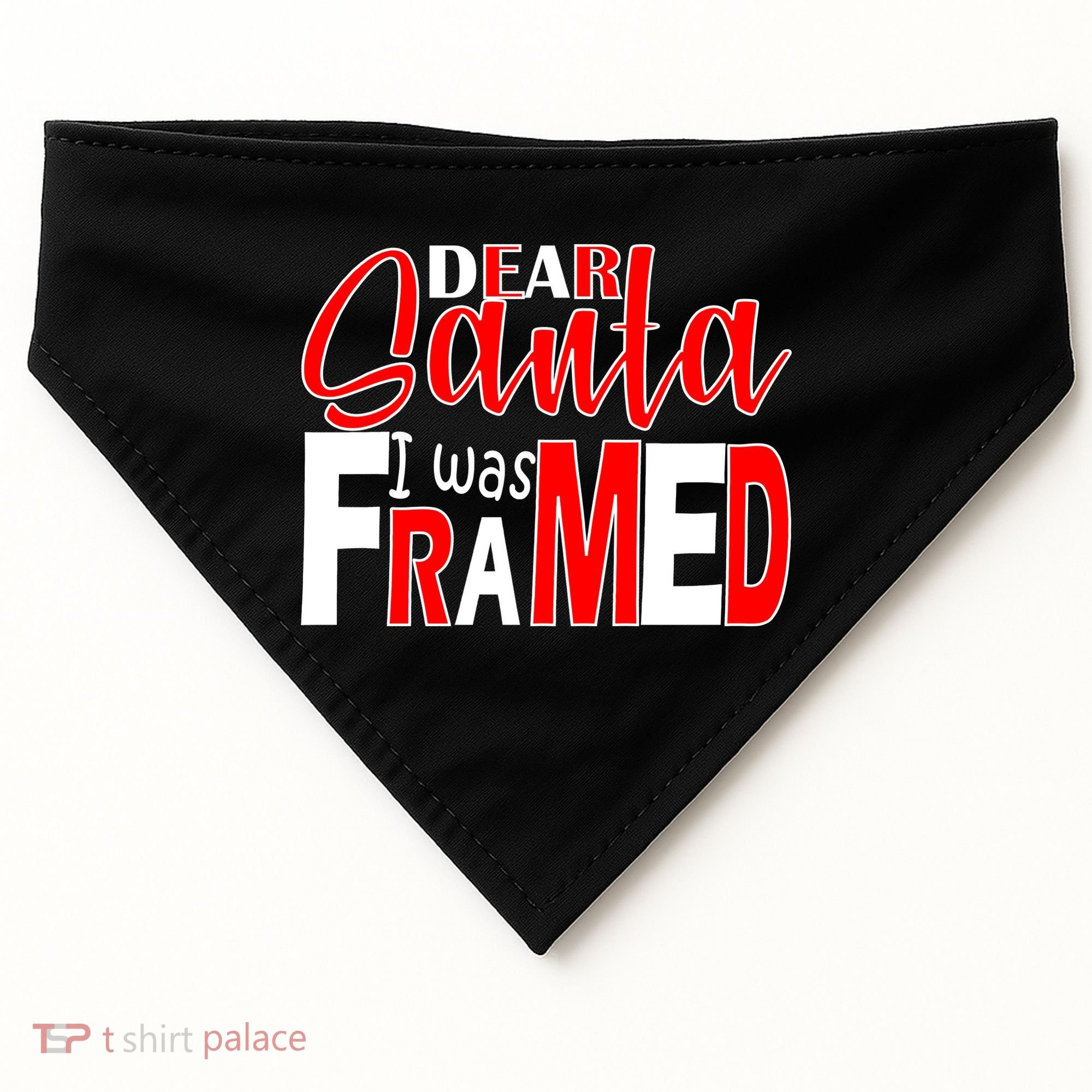 Dear Santa I Was FRAMED USA-Made Doggie Bandana