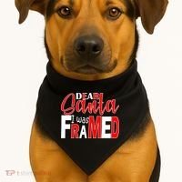 Dear Santa I Was FRAMED USA-Made Doggie Bandana thumb 1