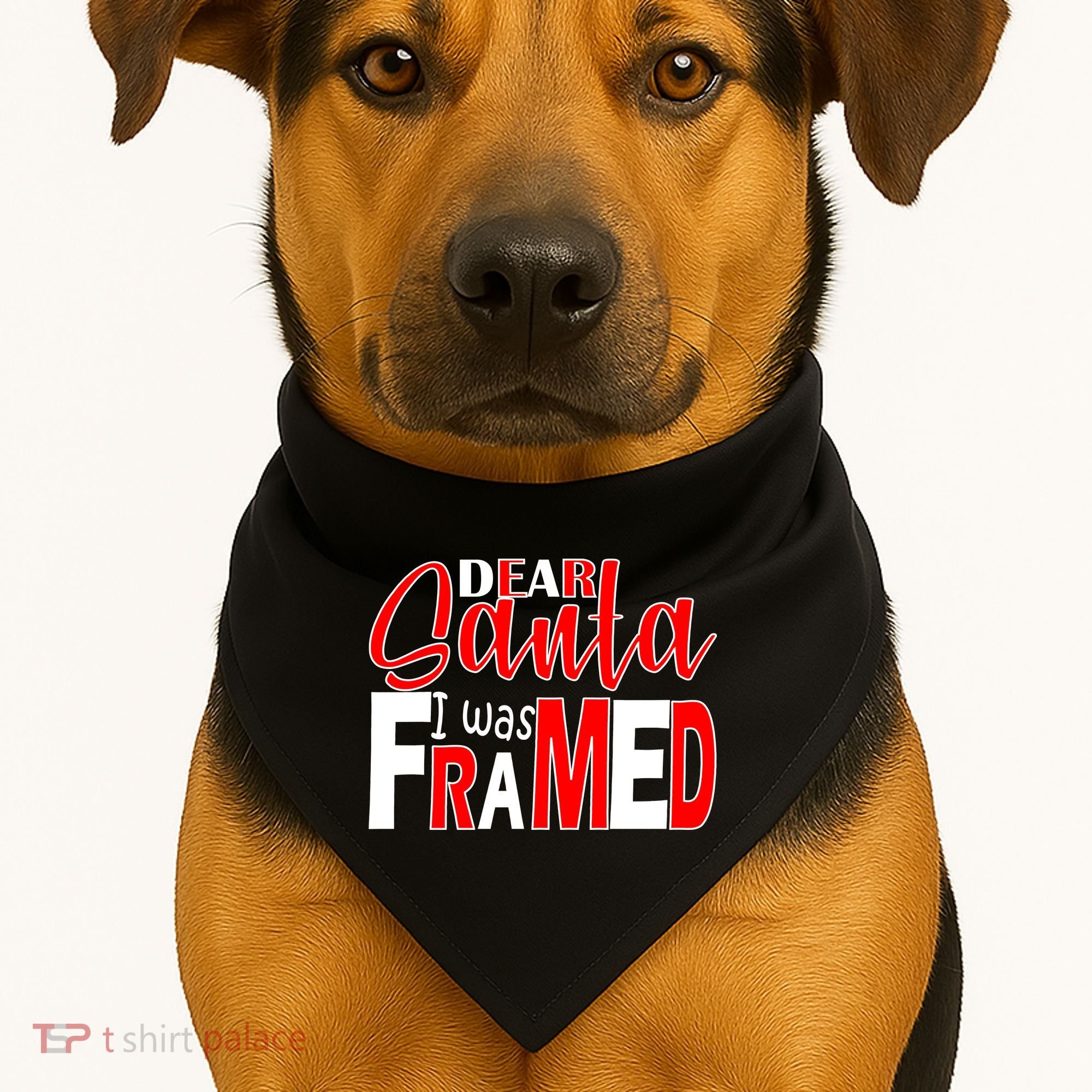 Dear Santa I Was FRAMED USA-Made Doggie Bandana