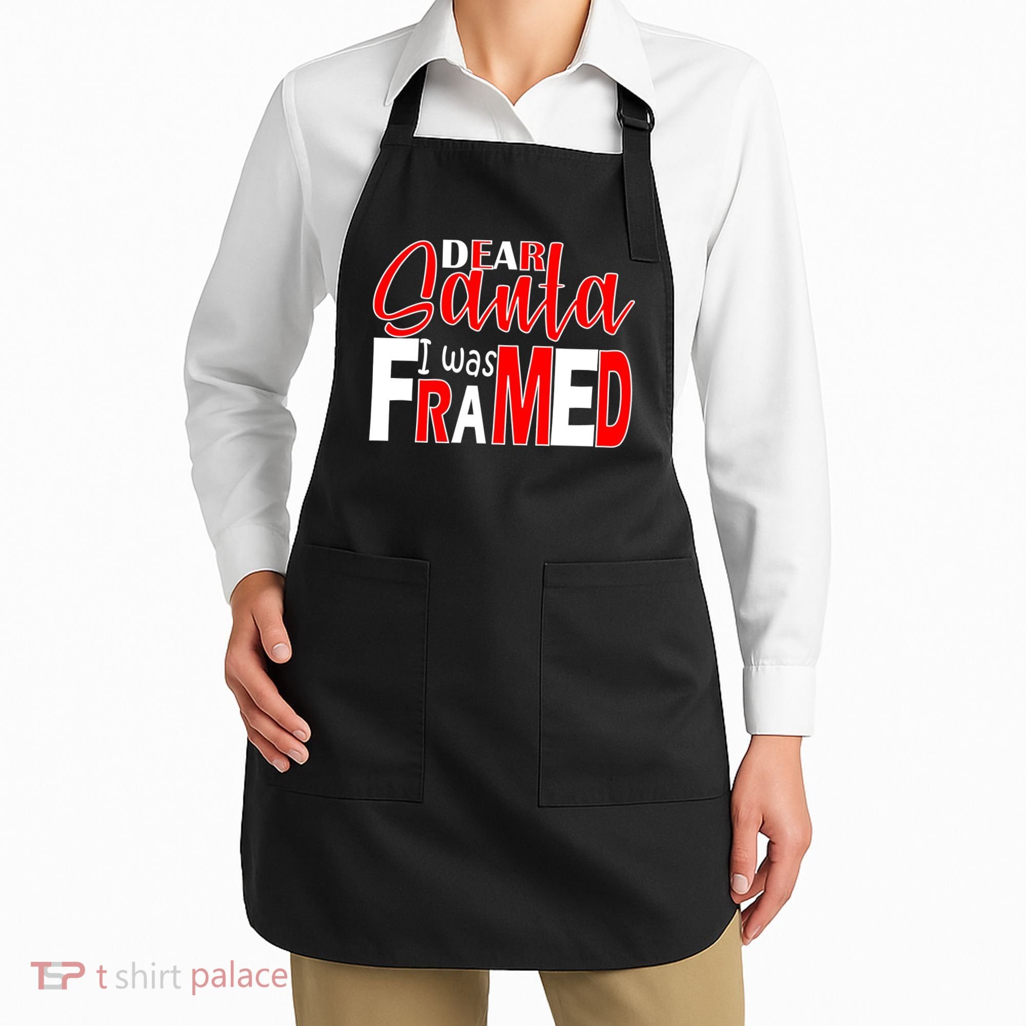Dear Santa I Was FRAMED Apron