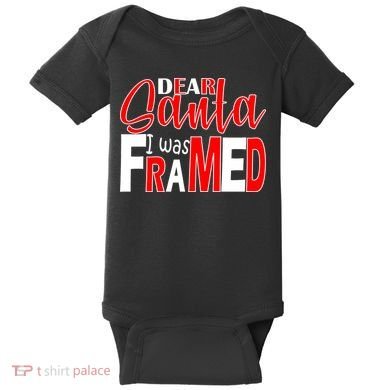 Dear Santa I Was FRAMED Baby Bodysuit