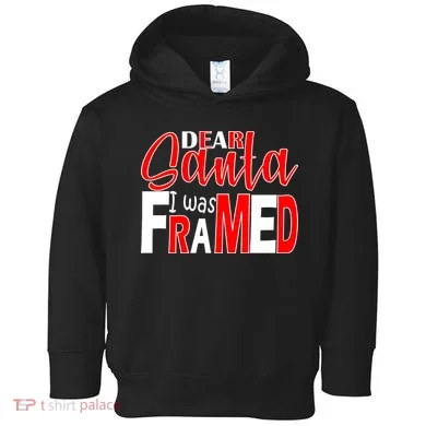 Dear Santa I Was FRAMED Toddler Hoodie
