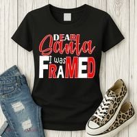 Dear Santa I Was FRAMED Women's T-Shirt thumb 3