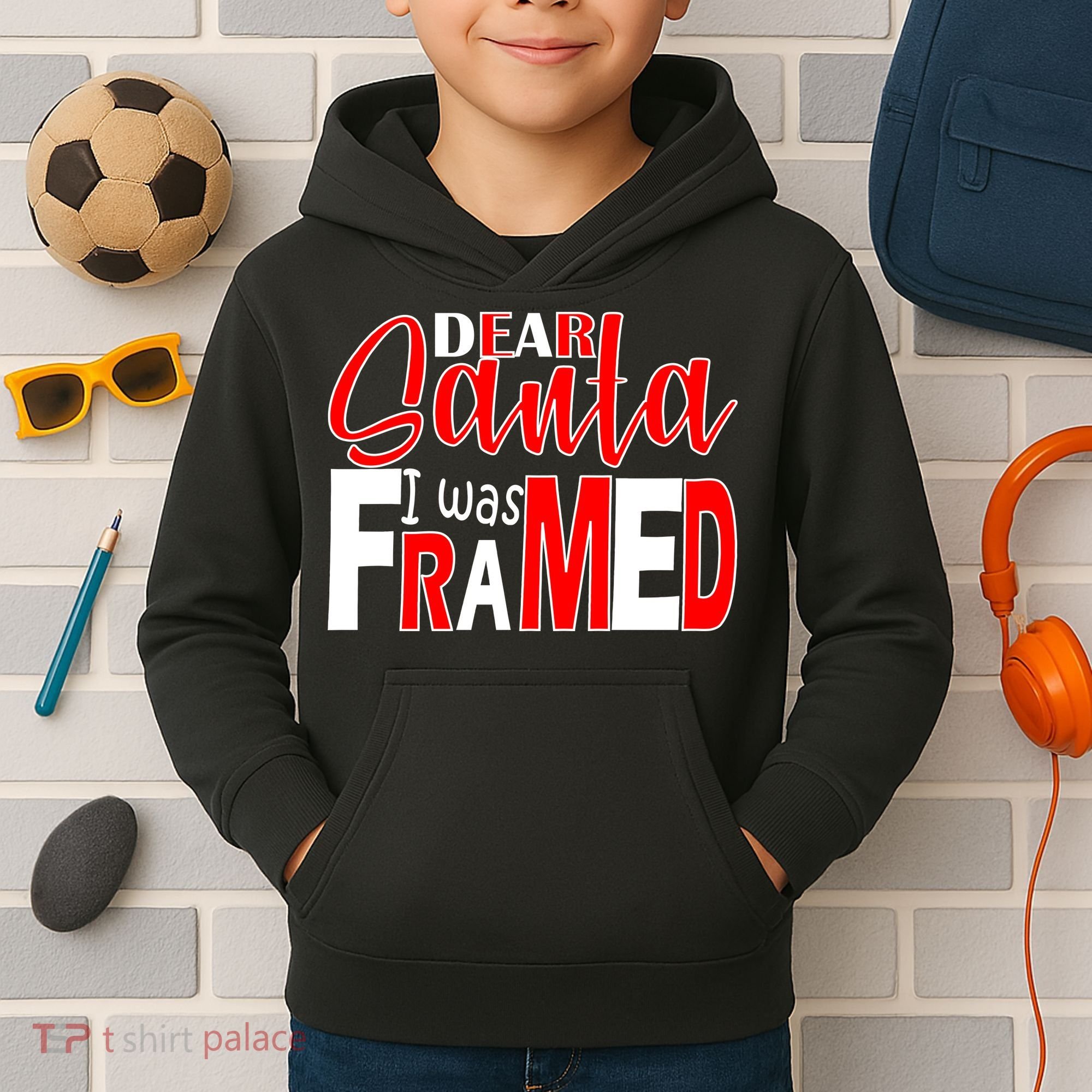 Dear Santa I Was FRAMED Kids Hoodie