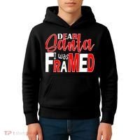 Dear Santa I Was FRAMED Kids Hoodie thumb 4