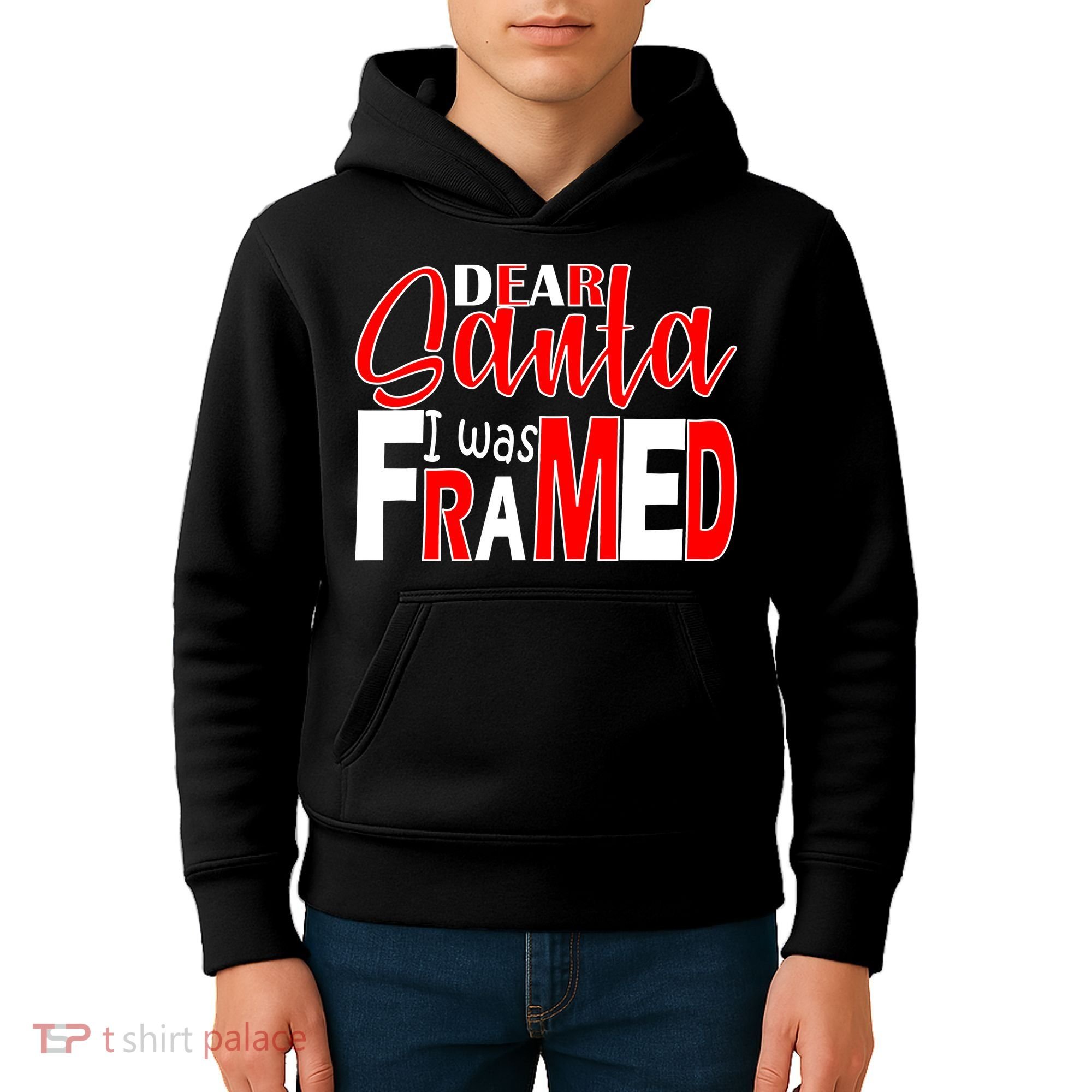 Dear Santa I Was FRAMED Kids Hoodie