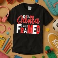Dear Santa I Was FRAMED Kids T-Shirt thumb 3