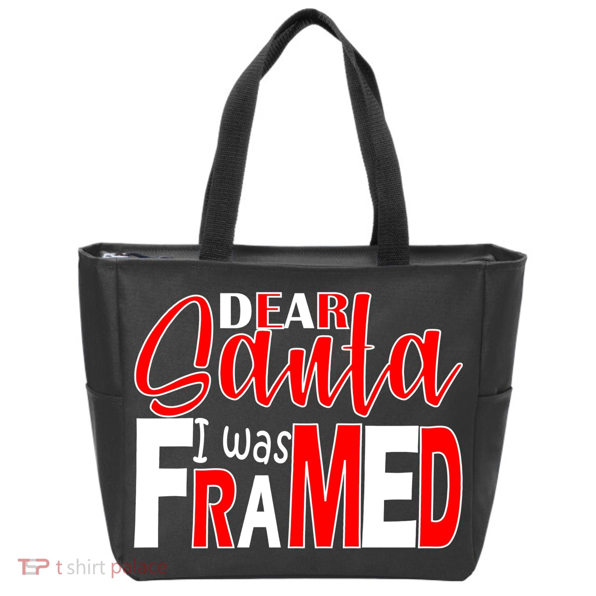 Dear Santa I Was FRAMED Tote Bag