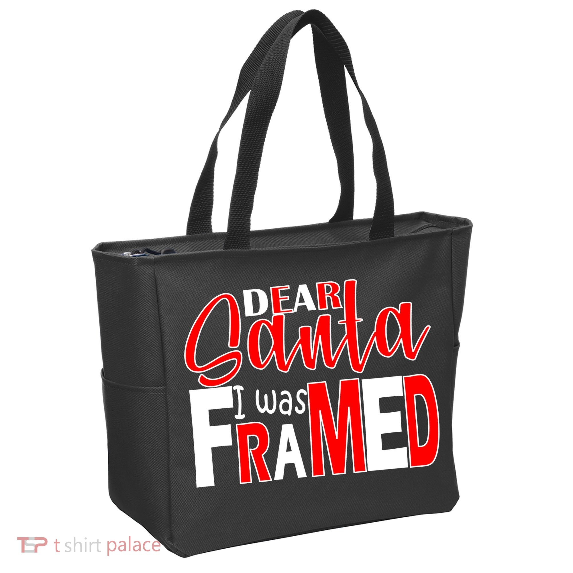 Dear Santa I Was FRAMED Tote Bag