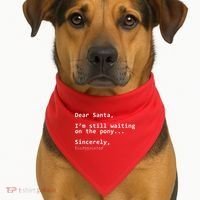 Dear Santa I'm Sincerely Disappointed No Pony USA-Made Doggie Bandana thumb 1