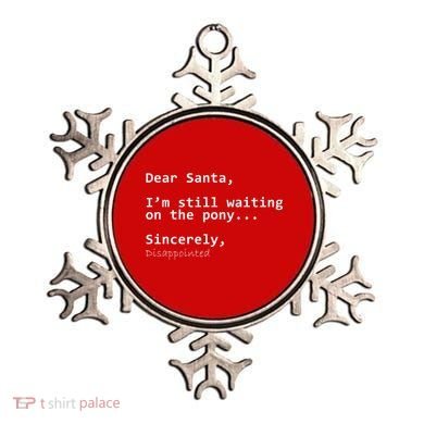 Dear Santa I'm Sincerely Disappointed No Pony Ornament