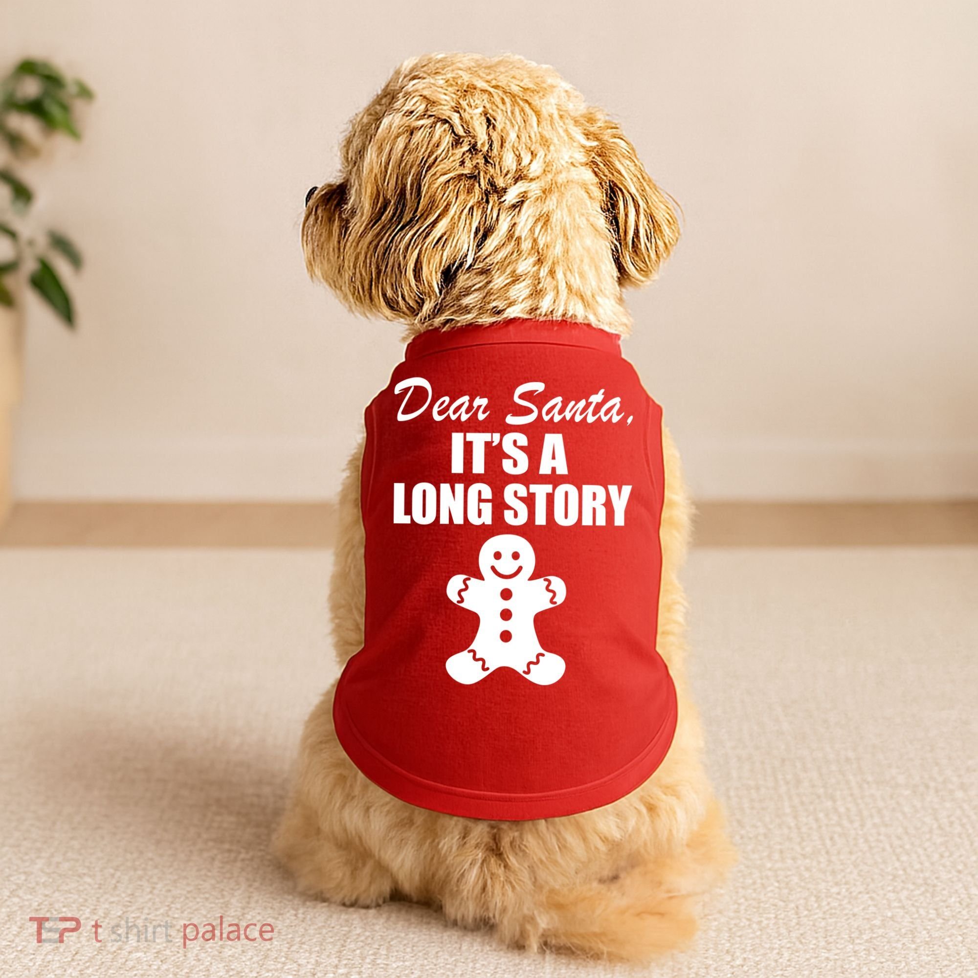 Dear Santa It's A Long Story Doggie Tank