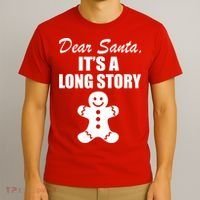 Dear Santa It's A Long Story T-Shirt thumb 3