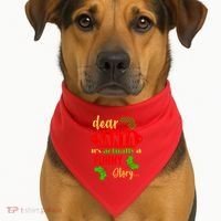 Dear Santa It's Actually A Funny Story USA-Made Doggie Bandana thumb 1