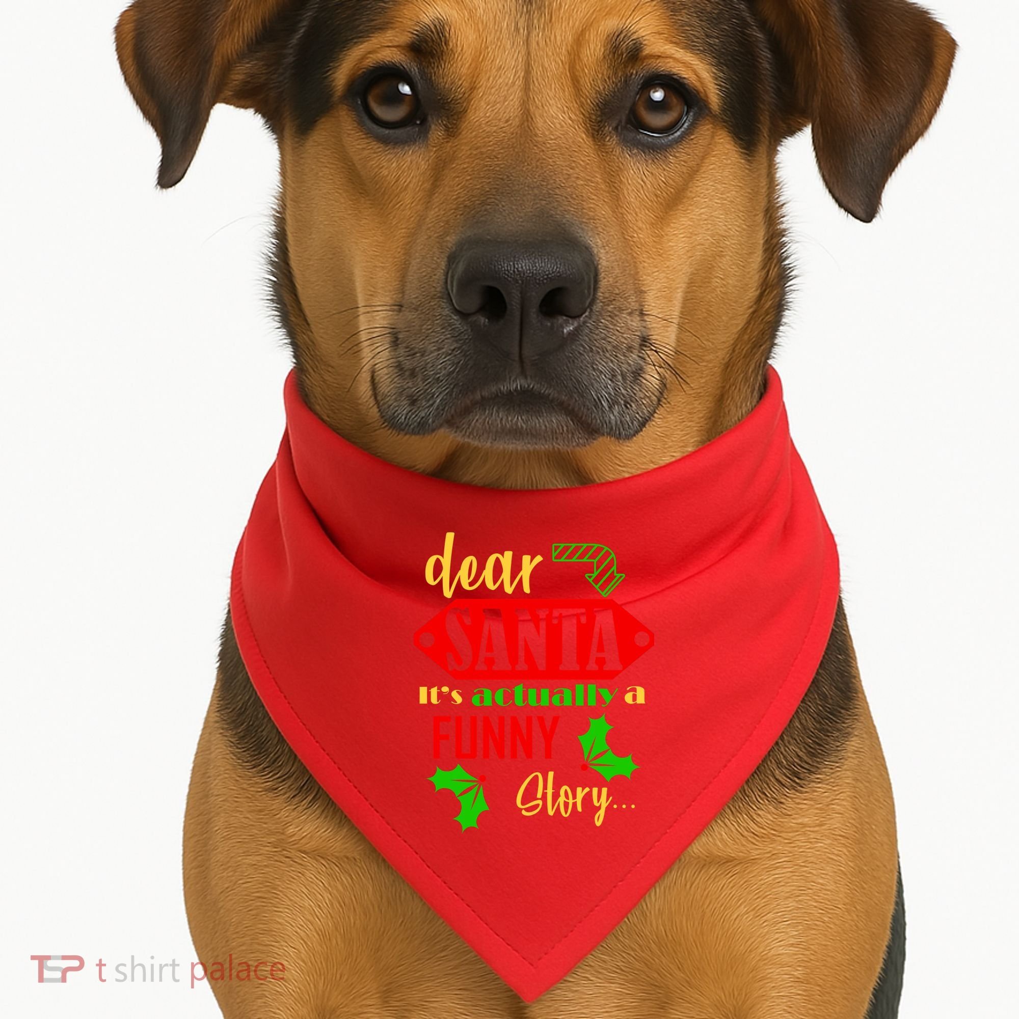 Dear Santa It's Actually A Funny Story USA-Made Doggie Bandana