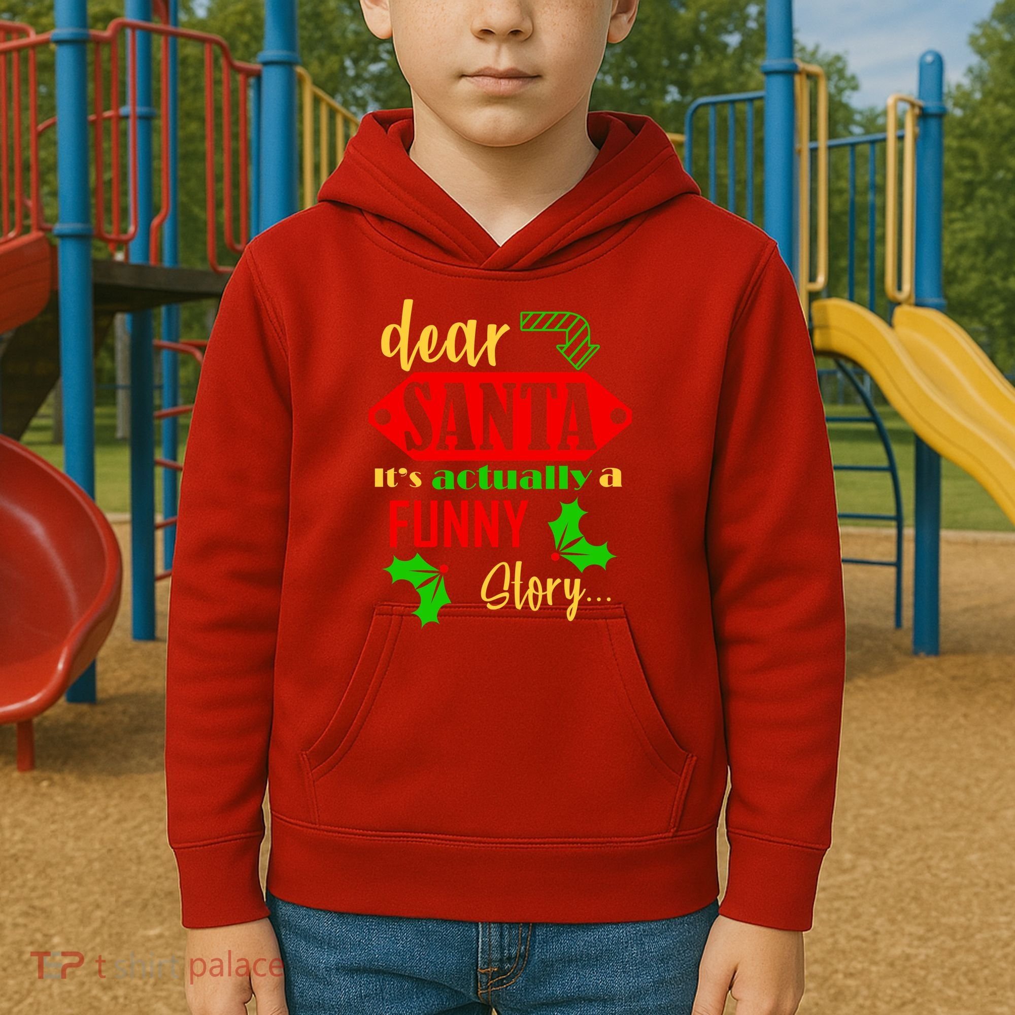 Dear Santa It's Actually A Funny Story Kids Hoodie