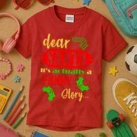 Dear Santa It's Actually A Funny Story Kids T-Shirt thumb 3