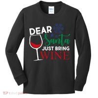 Dear Santa Just Bring Wine Kids Long Sleeve Shirt thumb 0