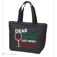 Dear Santa Just Bring Wine Tote Bag thumb 3