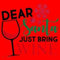 Dear Santa Just Bring Wine Santa Hat thumb 1