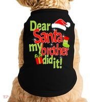 Dear Santa My Brother Did It Doggie Tank thumb 0