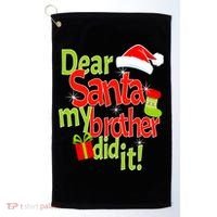 Dear Santa My Brother Did It Golf Towel thumb 0