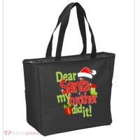 Dear Santa My Brother Did It Tote Bag thumb 2