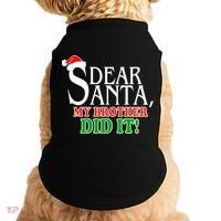 Dear Santa My Brother Did It Funny Christmas Doggie Tank thumb 0