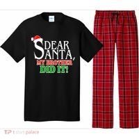 Dear Santa My Brother Did It Funny Christmas Pajama Set thumb 0