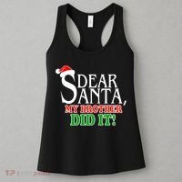 Dear Santa My Brother Did It Funny Christmas Women's Tank Top thumb 3