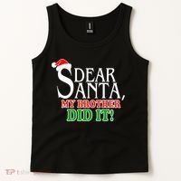 Dear Santa My Brother Did It Funny Christmas Tank Top thumb 2