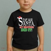 Dear Santa My Brother Did It Funny Christmas Toddler T-Shirt thumb 2