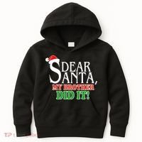 Dear Santa My Brother Did It Funny Christmas Kids Hoodie thumb 0