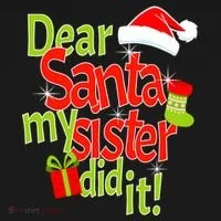 Dear Santa My Sister Did It Doggie Tank thumb 4